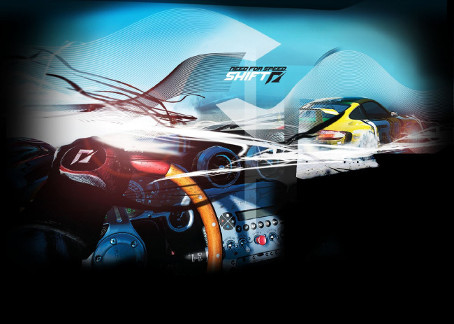 Обои картинки фото видео игры, need for speed,  shift, гонка, руль