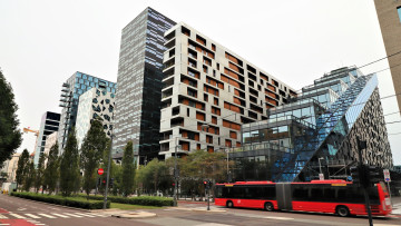 Картинка города осло+ норвегия улица здания