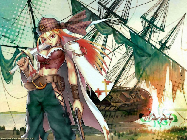 Обои картинки фото аниме, weapon, blood, technology