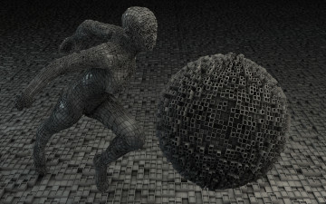 Картинка 3д графика другое шар человек