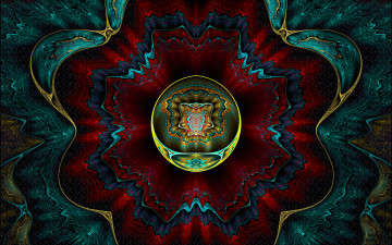 Картинка 3д графика fractal фракталы график узор цвета