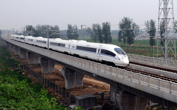 Картинка техника поезда экспресс эстакада пути