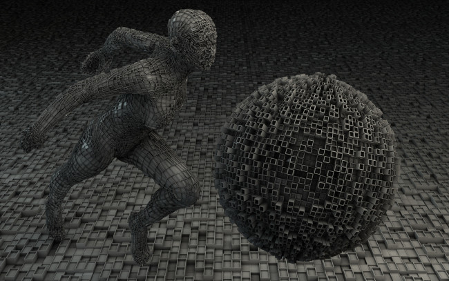 Обои картинки фото 3д, графика, другое, шар, человек