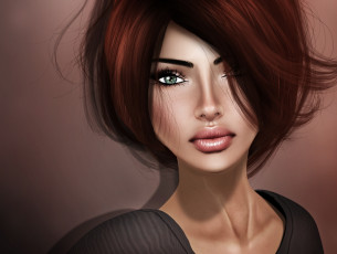 Картинка 3д графика portraits портрет брюнетка девушка