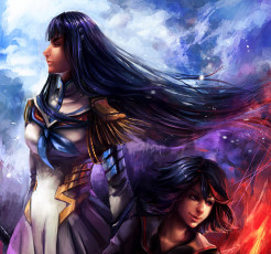 Картинка аниме kill+la+kill брюнетки арт девушки