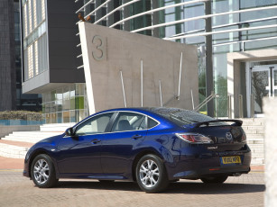 обоя автомобили, mazda, 6, синий, uk-spec, hatchback, gh