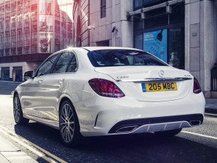 обоя автомобили, mercedes-benz, c, 220, светлый, w205, 2014г, uk-spec, line, amg, bluetec