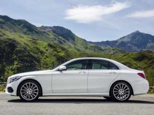 Картинка автомобили mercedes-benz светлый 2014г w205 uk-spec amg line bluetec c 220