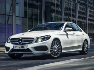 Картинка автомобили mercedes-benz uk-spec line amg bluetec светлый 2014г w205 c 220