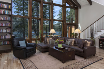 Картинка интерьер гостиная кресла окна