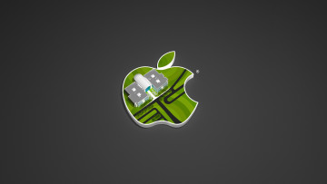 Картинка компьютеры apple логотип яблоко фон