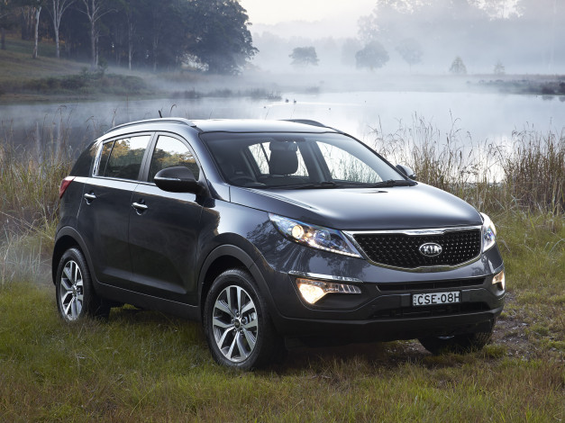 Обои картинки фото автомобили, kia, au-spec, ', sportage, темный, 2014г