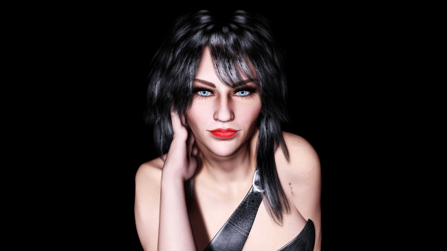 Обои картинки фото 3д графика, люди , people, фон, взгляд, девушка