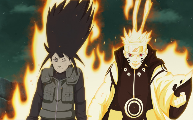 Обои картинки фото аниме, naruto, kyuubi, mode, uzumaki, hinata, hyugo