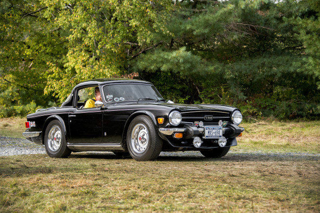 Обои картинки фото triumph tr6, автомобили, triumph, автопробег, автошоу, выставка