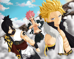 Картинка аниме fairy+tail парни арт