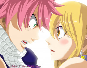 Картинка аниме fairy+tail арт пара парень девушка