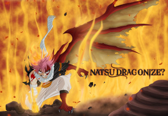 Картинка аниме fairy+tail крыло монстр огонь парень