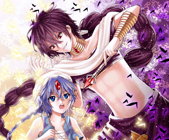 Обои картинки фото аниме, magi the labyrinth of magic, парни, арт, магия