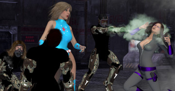 Картинка lady+liberty+and+shade 3д+графика фантазия+ fantasy драка фон взгляд девушки