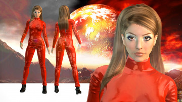 Картинка 3д+графика люди+ people фон взгляд девушка