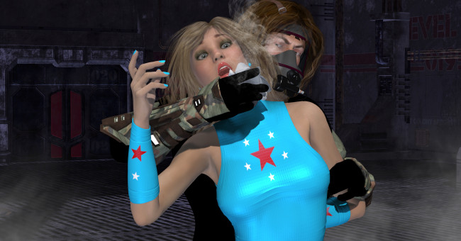 Обои картинки фото lady liberty and shade, 3д графика, фантазия , fantasy, драка, фон, взгляд, девушки