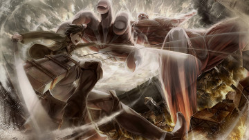 Картинка аниме shingeki+no+kyojin атака титанов