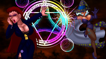 Картинка разное арты девушки магия фон