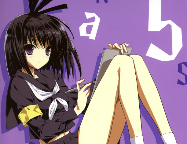 Обои картинки фото аниме, unknown,  другое, фон, девушка, взгляд