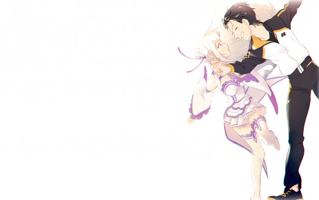 Обои картинки фото аниме, re,  zero kara hajimeru isekai seikatsu, двое