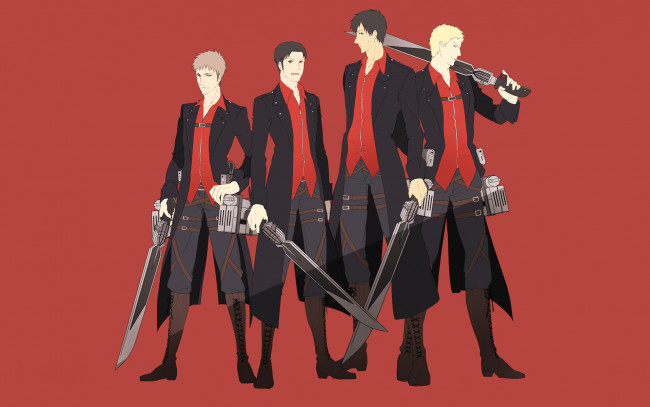 Обои картинки фото аниме, shingeki no kyojin, атака, титанов
