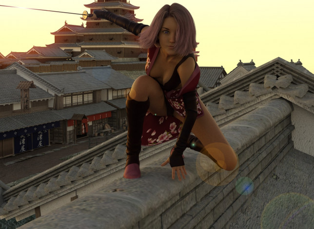 Обои картинки фото 3д графика, фантазия , fantasy, фон, взгляд, девушка