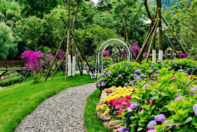 Обои картинки фото природа, парк, арка, аллея