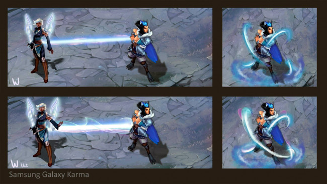 Обои картинки фото видео игры, league of legends, karma, магия, rakan