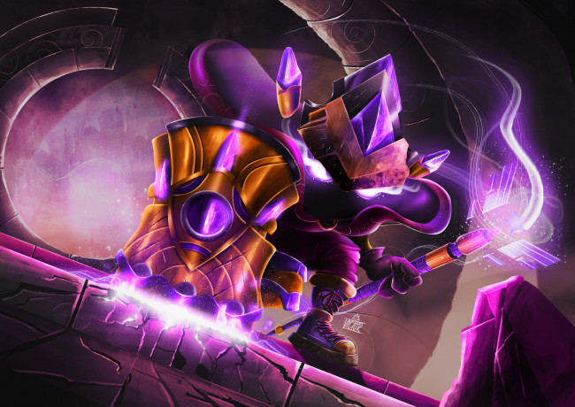 Обои картинки фото видео игры, league of legends, посох, магия, доспех