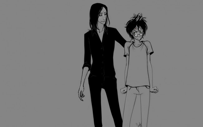 Обои картинки фото рисованное, кино,  мультфильмы, северус, снейп, гарри, поттер