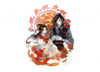 Картинка аниме mo+dao+zu+shi вэнь цин нин птица цветы тарелка