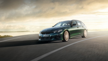 Картинка alpina+b3 автомобили bmw зеленый дорога трасса шоссе