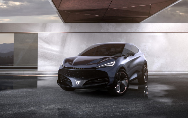 Обои картинки фото cupra tavascan concept, автомобили, cupra, черный, здание