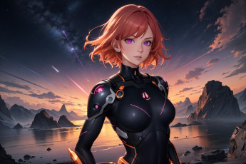 Картинка аниме оружие +техника +технологии нейросети графика нейроарт ai art нейронные сети рисунки нейро искусство девушка