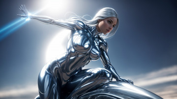 Картинка рисованное комиксы нейросети графика нейроарт ai art нейронные сети рисунки нейро искусство серебряный серфер