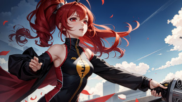 Картинка аниме оружие +техника +технологии нейросети графика нейроарт ai art нейронные сети рисунки нейро искусство девушка