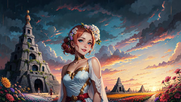 Картинка аниме unknown +другое+ нейросети графика нейроарт ai art нейронные сети рисунки нейро искусство девушка