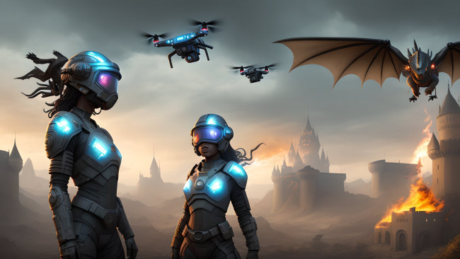 Обои картинки фото фэнтези, роботы,  киборги,  механизмы, нейросети, графика, нейроарт, ai, art, нейронные, сети, рисунки, нейро, искусство, робот