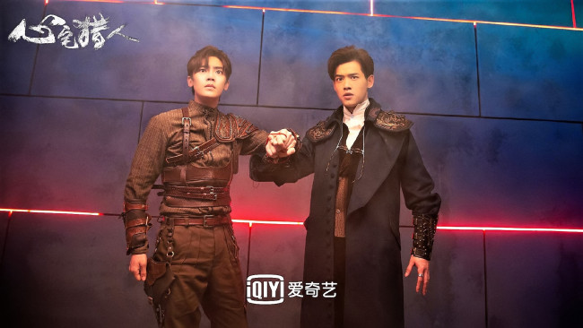 Обои картинки фото кино фильмы, psych-hunter, парни, стена, дым