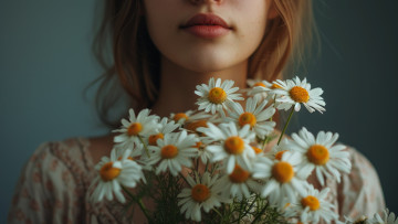 Картинка разное губы цветы ромашки