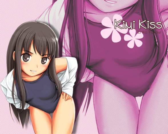 Обои картинки фото kimikiss, pure, rouge, первый, поцелуй, аниме
