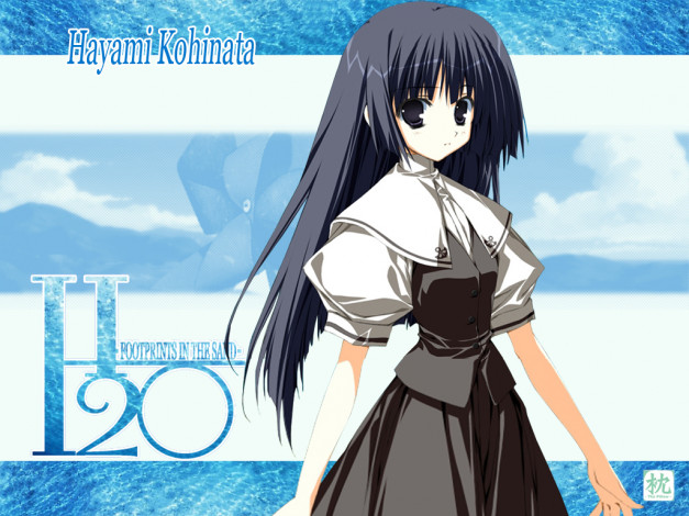 Обои картинки фото h2o, аниме, footprints, in, the, sand