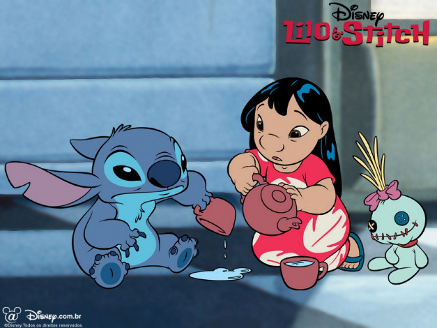 Обои картинки фото мультфильмы, lilo, stitch
