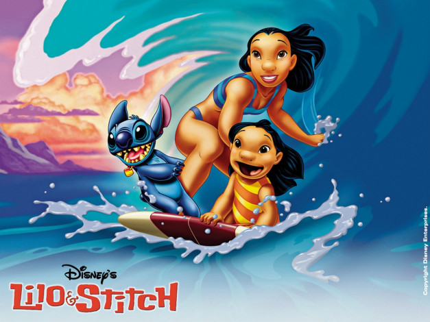 Обои картинки фото мультфильмы, lilo, stitch